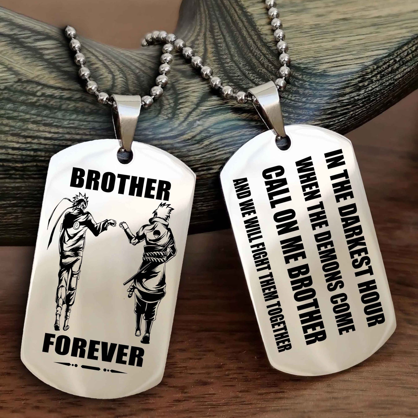 Knight templar Engraved Double Sided Dog Tag Call On Me Brother NAG Brothers Forever We Will Fight Them Together