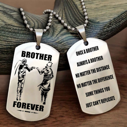 TWD Customizable engraved dog tag double sided gift from brother - Brother Forever Once A Brother Always A Brother