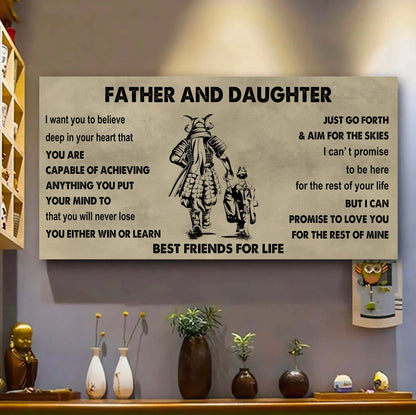 Vikings Father And Daughter Best Friends For Life - Ver 2 You Will Never Lose Poster Canvas Gift For Daughter From Father