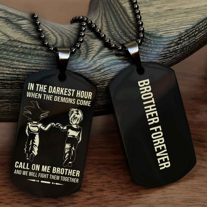 OP team 3 Customizable engraved black dog tag double sided gift from brother, brother forevers
