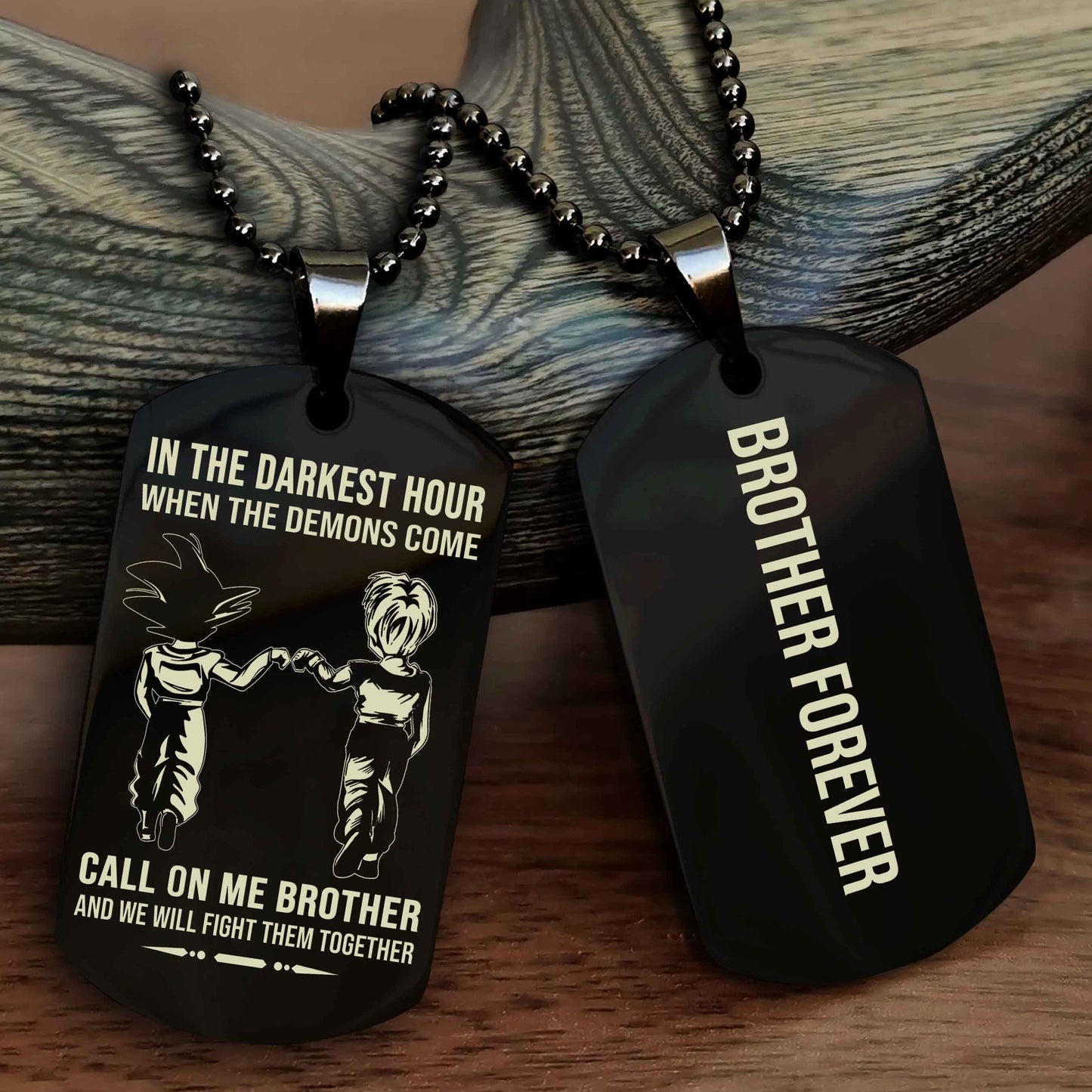 Viking customizable engraved black dog tag NAG double sided gift from brother, brother forevers