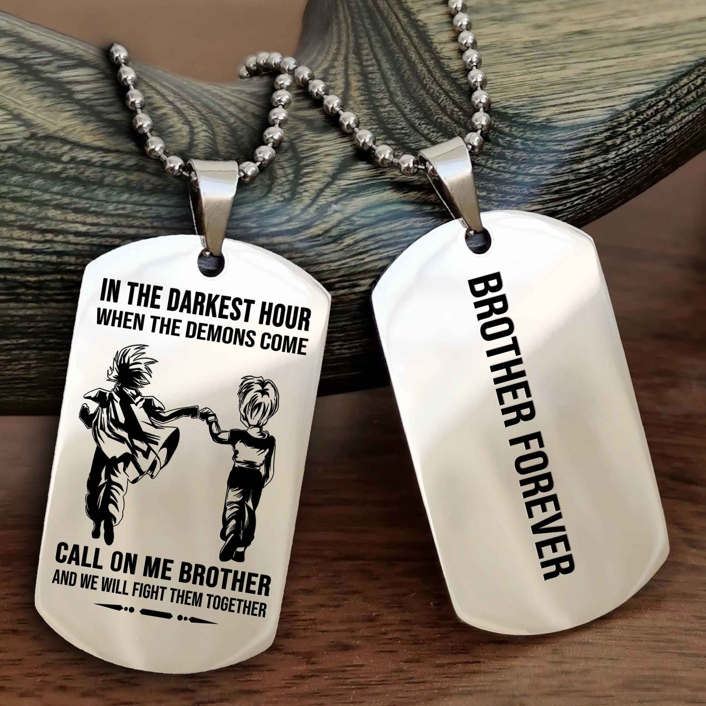 Viking customizable engraved black dog tag double sided gift from brother, brother forevers