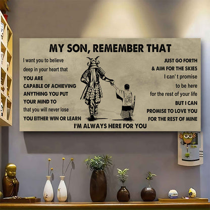 Personalized DRB Poster Canvas - My Son Remember That You Will Never Lose You Either Win Or Learn