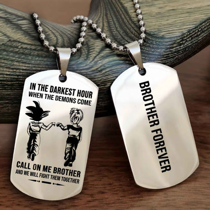 Soldier Customizable engraved black dog tag double sided gift from brother, brother forevers