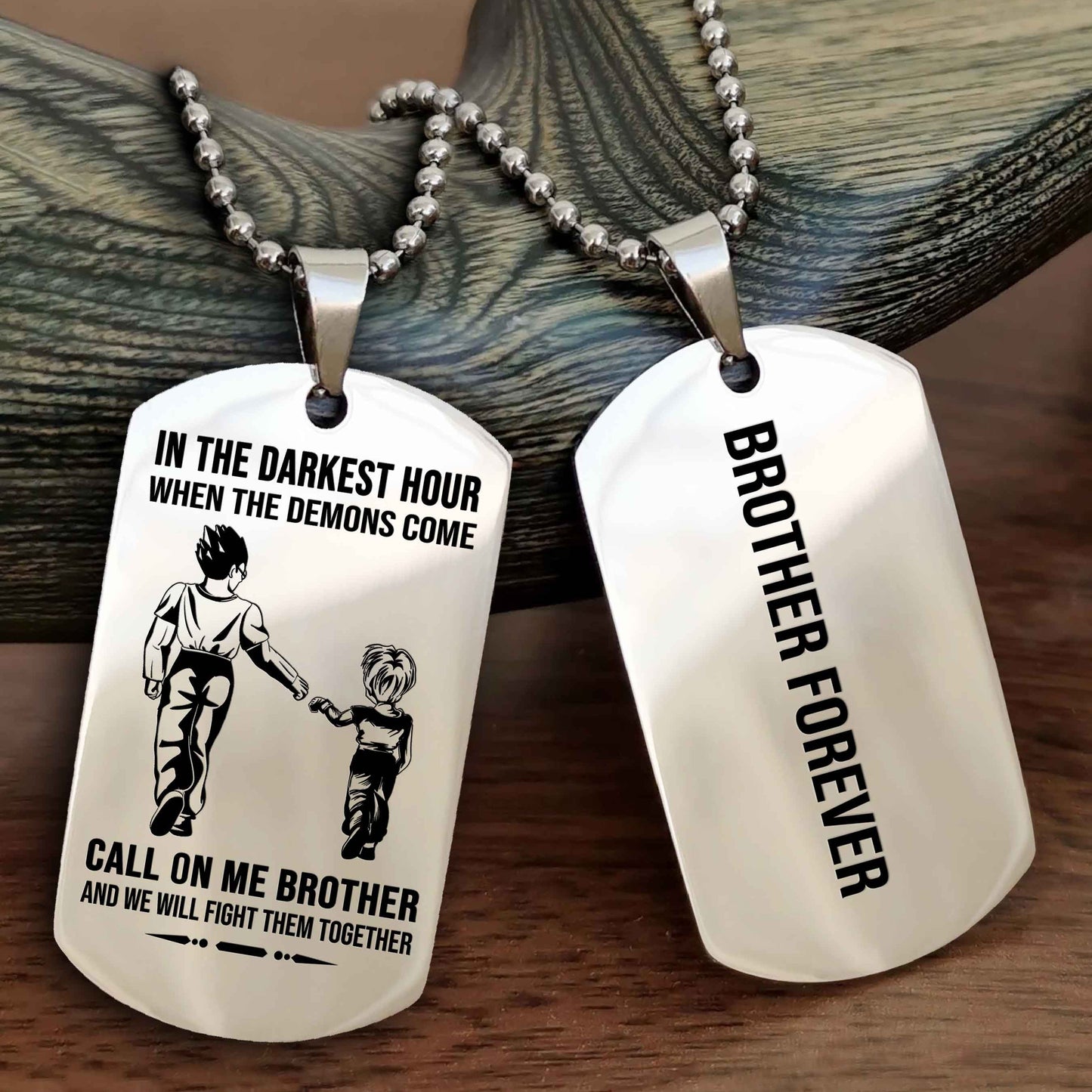 Viking customizable engraved black dog tag NAG double sided gift from brother, brother forevers