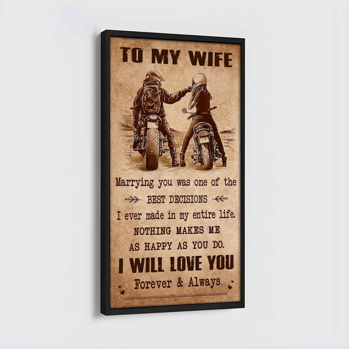 Poster Canvas To My Wife Marrying You Was One Of The Best Decisions - I Will Love You Forever And Always Gift For Your Wife