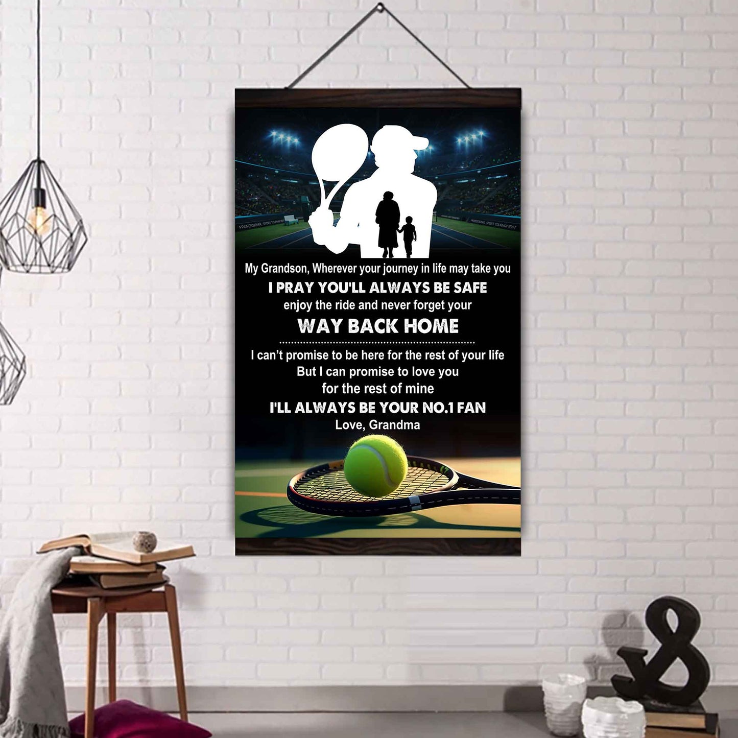Hockey Poster Canvas Grandma To Grandson - Never Forget Your Way Back Home I Will Always Your No 1 Fan