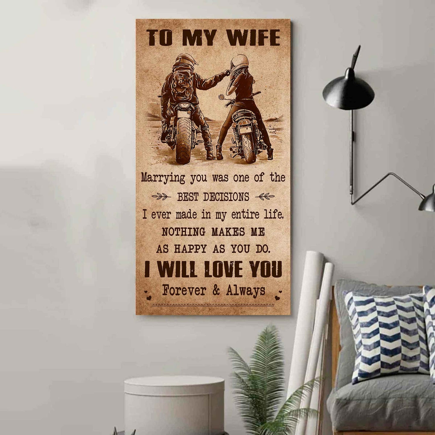 Poster Canvas To My Wife Marrying You Was One Of The Best Decisions - I Will Love You Forever And Always Gift For Your Wife