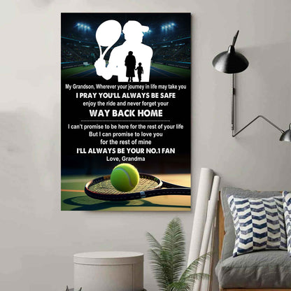 American Football Poster Canvas Grandma To Grandson - Never Forget Your Way Back Home I Will Always Your No 1 Fan