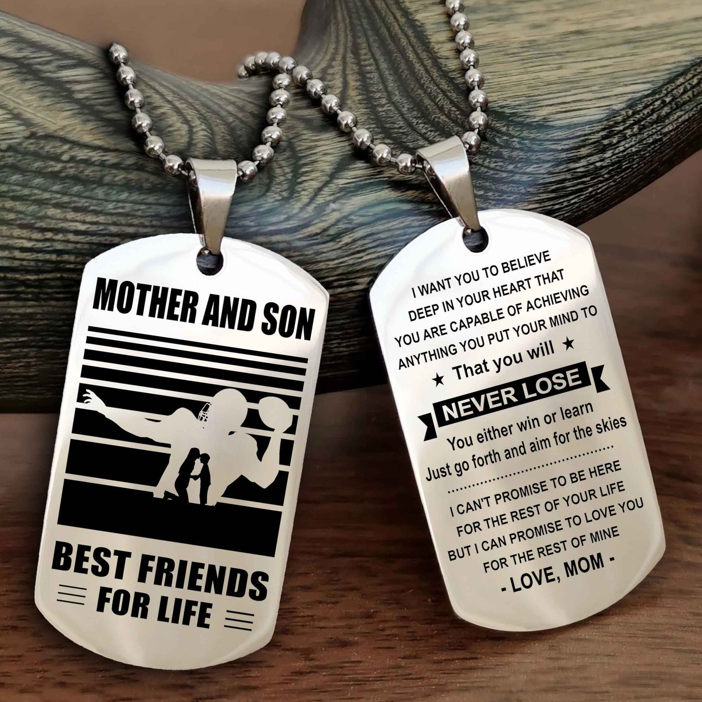 Sport Personalized Double Sided Dog Tag Father And Son Best Friend For Life - You Will Never Lose You Either Win Or Learn