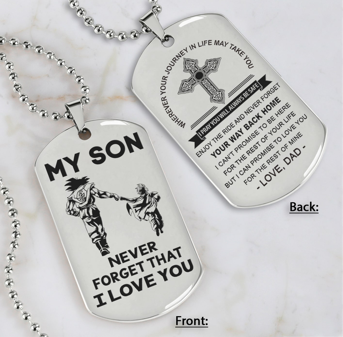 Samurai customizable engraved dog tag, gifts from dad mom to son- Be the nice kid