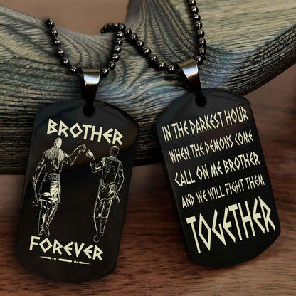 Samurai Personalized Double Sided Dog Tag For My Brother - Call On Me Brother And We Will Fight Them Together Gift For Your Friend