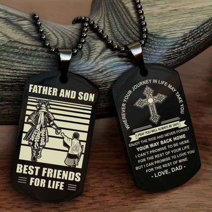 Knight Templar Cross Double Sided Dog Tag Father And Son Best Friend For Life - Gift For Son Never Forget Your Way Back Home