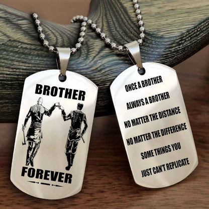 DRB Customizable engraved dog tag double sided gift from brother - Brother Forever Once A Brother Always A Brother
