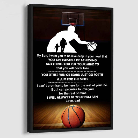 Sport Poster Canvas Dad To Son - You Will Never Lose You Either Win Or Learn I Will Always Your No 1 Fan