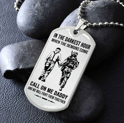 DRB Military Chain Silver Plated 18K Gold Plated Call On Me Daddy Gift For Your Dad