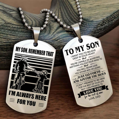 DRB Double Sided Dog Tag My Son Remember That - Gift For Son Just Go Forth And Aim For The Skies