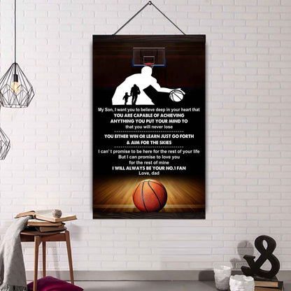 Baseball Poster Canvas Dad To Son - You Will Never Lose You Either Win Or Learn I Will Always Your No 1 Fan