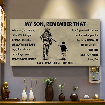 Personalized DRB Poster Canvas - My Son Remember That Never Forget Your Way Back Home