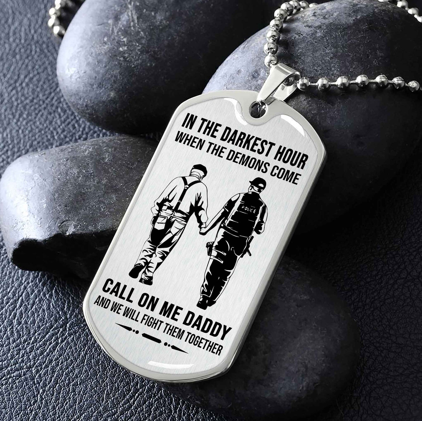 DRB Military Chain Silver Plated 18K Gold Plated Call On Me Daddy Gift For Your Dad