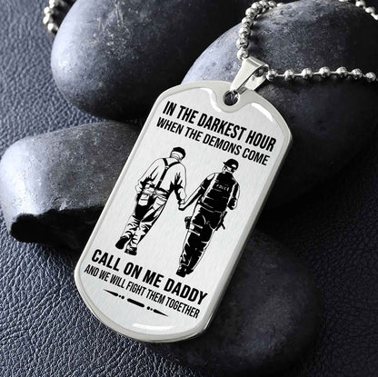 DRB Military Chain Silver Plated 18K Gold Plated Call On Me Daddy Gift For Your Dad