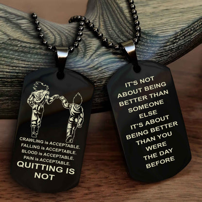Spartan Double Sided Dog Tag Quiting Is Not It Is About Being Better Than You Were The Day Before