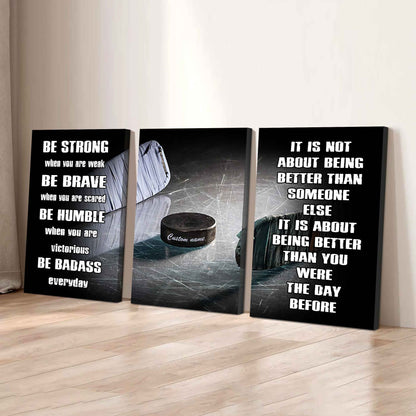 3-Piece Motivational Baseball Canvas Wall Art Set