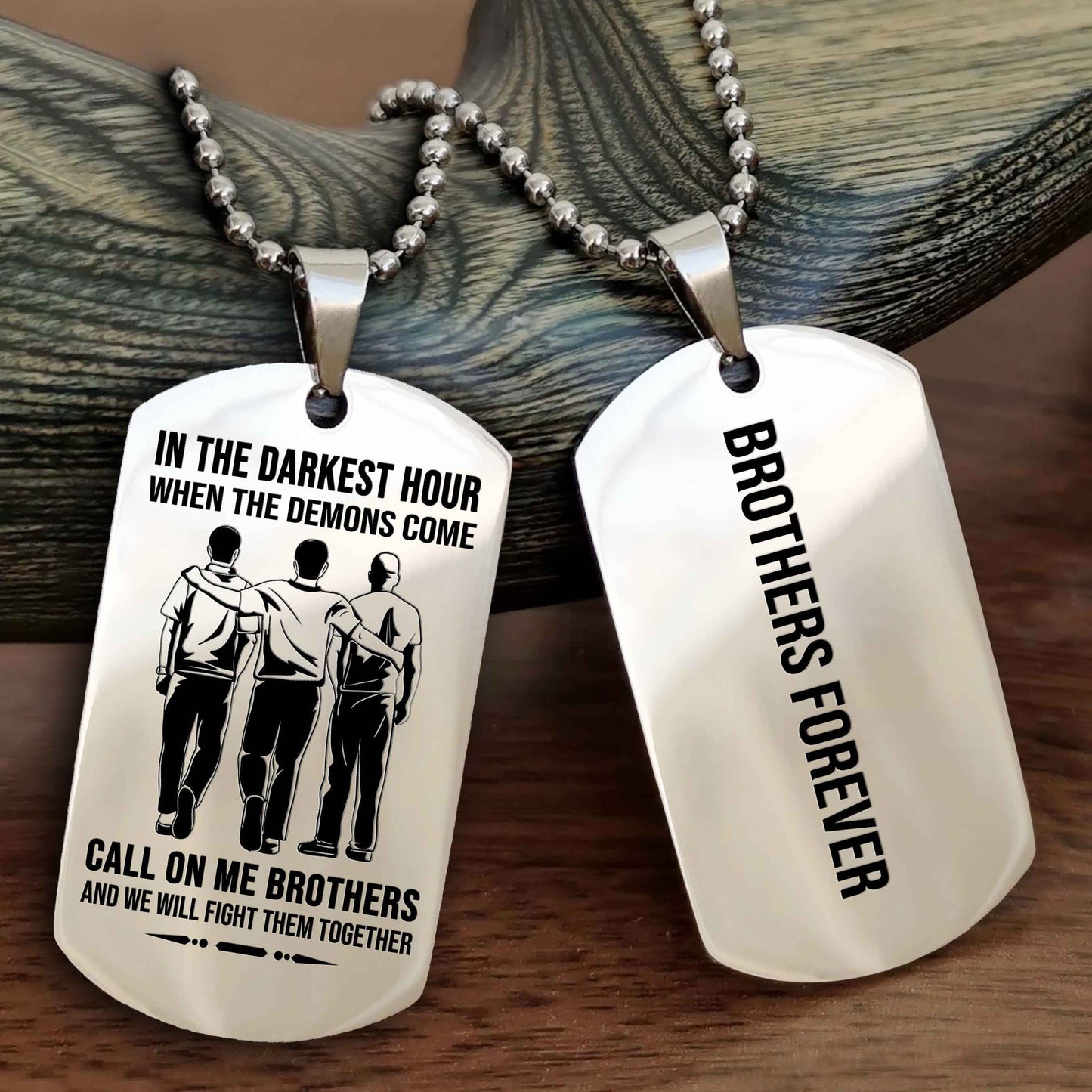 Viking customizable engraved black dog tag NAG double sided gift from brother, brother forevers