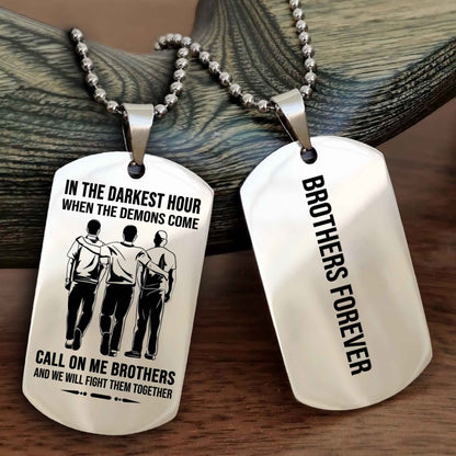 Biker Customizable engraved NAG dog tag double sided gift from brother, brother forevers