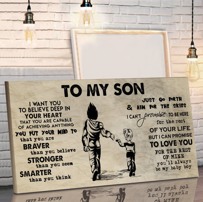 BASEBALL TO MY SON- I WANT YOU TO BELIEVE- CANVAS POSTER