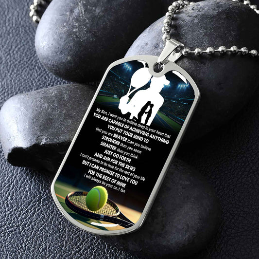 Sport Military Chain 18K Gold Plated Silver Plated To My Son From Mom Motivation Message I Will Always Be Your No 1 Fan