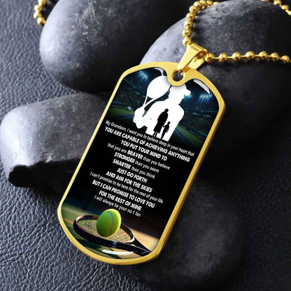 Sport Military Chain 18K Gold Plated Silver Plated To My Grandson From Grandma Motivation Message I Will Always Be Your No 1 Fan