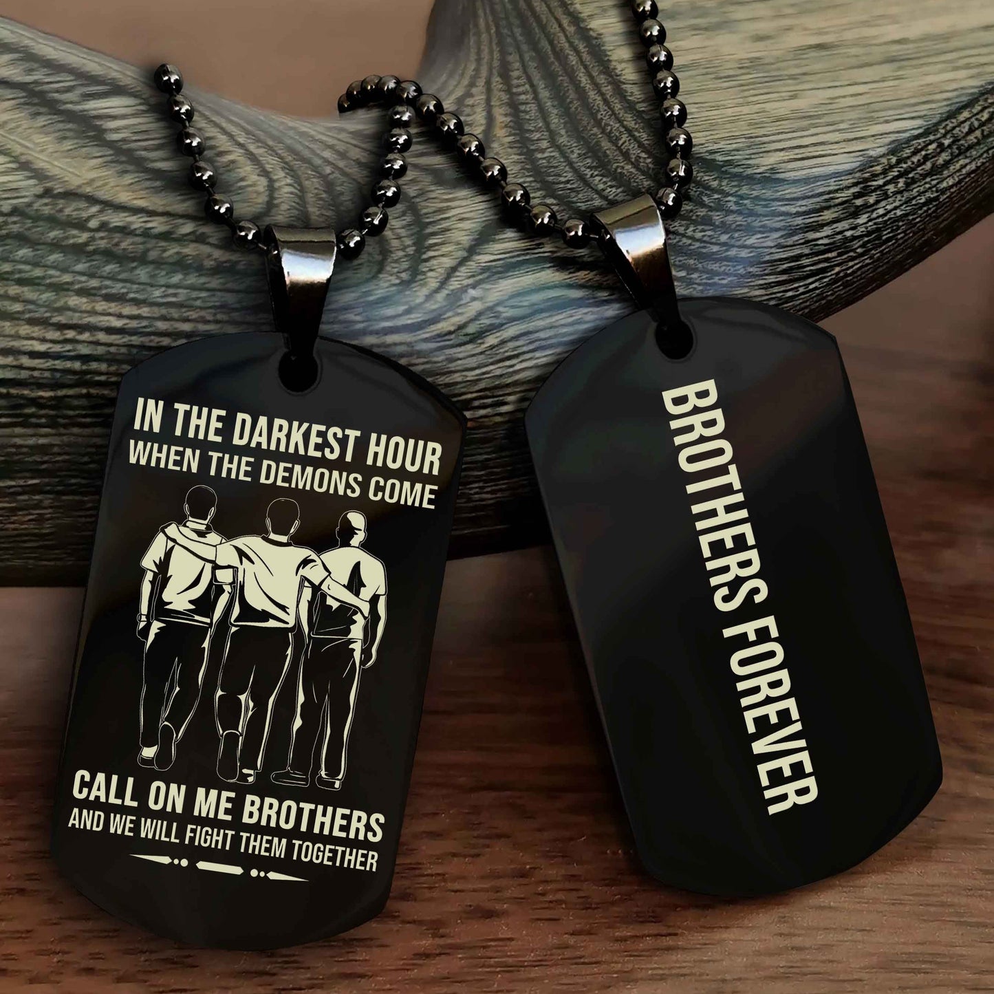 Sport Bike Customizable engraved black dog tag double sided gift from brother, brother forevers