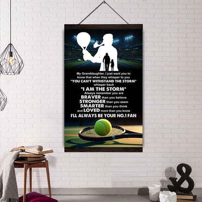 Baketball Poster Canvas Grandpa To Granddaughter - Whisper Back I Am The Storm I Will Always Your No 1 Fan