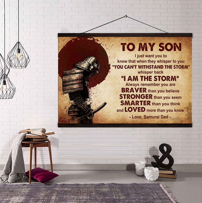 New Version Warrior Poster Canvas Whisper Back I'm The Storm From Dad To Son Gift For Your Son Motivational Quotes