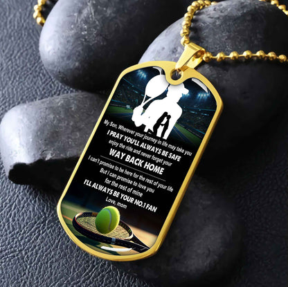 Sport Military Chain 18K Gold Plated Silver Plated To My Son From Mom Motivation Message I Will Always Be Your No 1 Fan