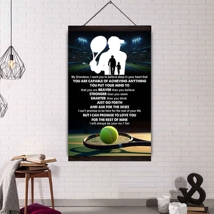 Soccer Poster Canvas Grandpa To Grandson - That You Are Braver Than You Believe You Are Capable Of I Will Always Your No 1 Fan