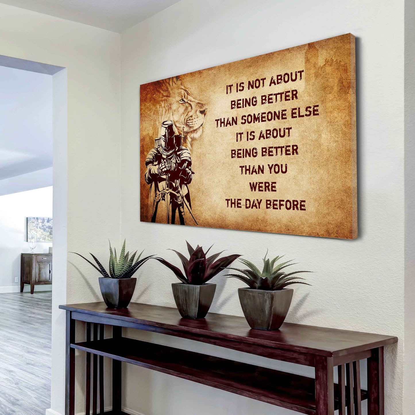 Soldier Poster Canvas It's Not About Being Better Than Someone Else Best Gifts Motivation Quotes (Copy)