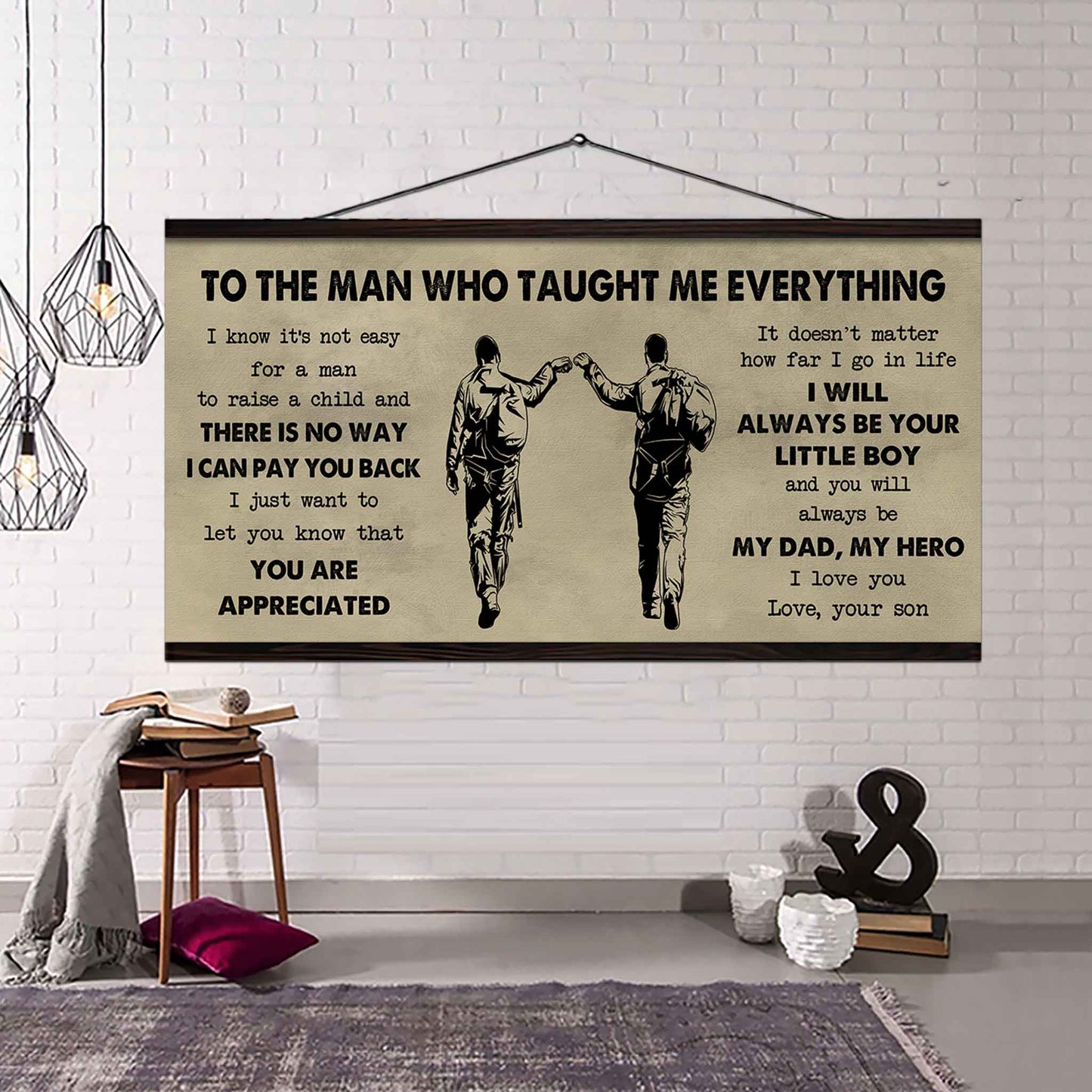 Samurai Poster Horizontal Canvas To My Dad I Know It's Not Easy To Raise A Child I Will Always Be Your Little Boy Gift From Son To Dad