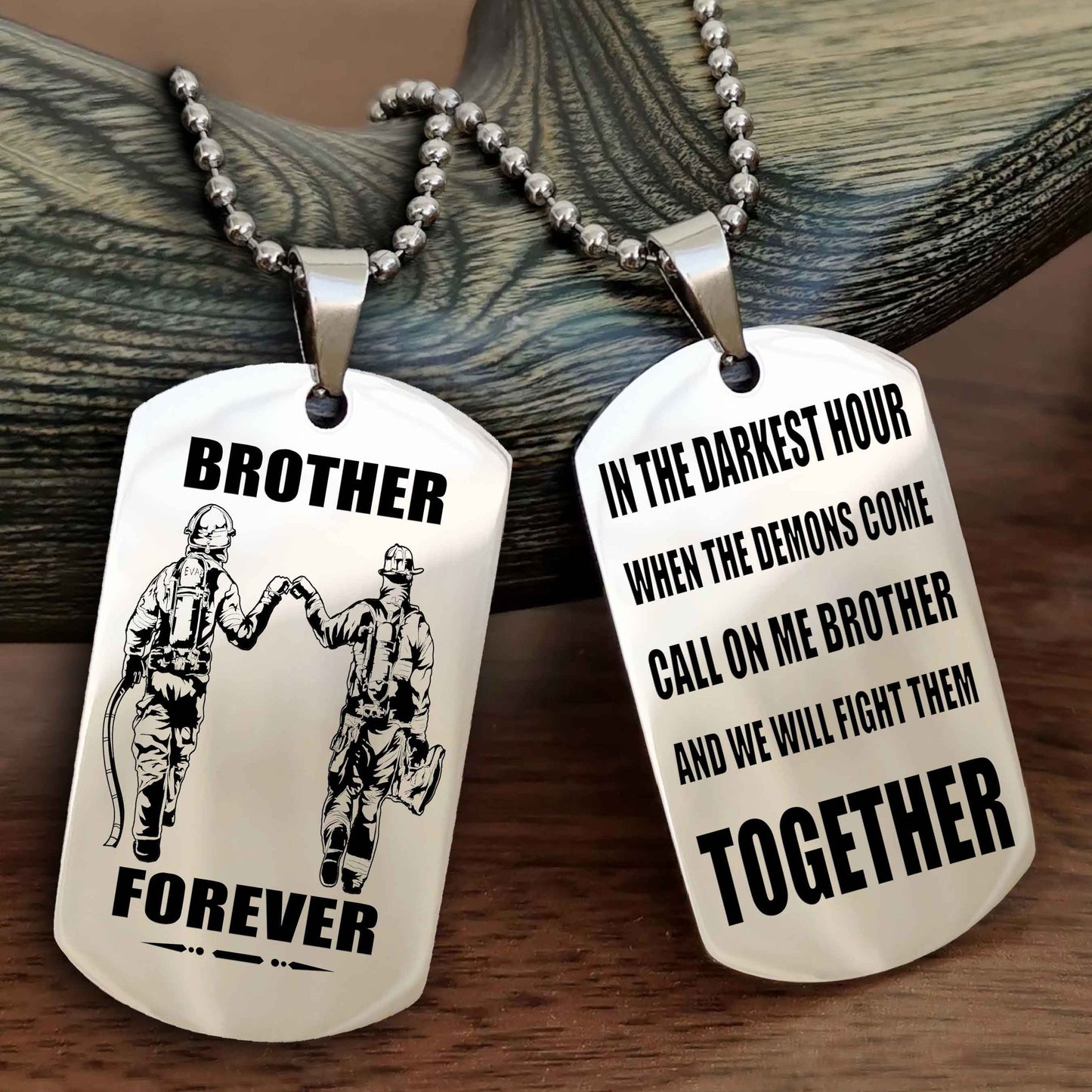 Biker Personalized Double Sided Dog Tag For My Brother - Call On Me Brother And We Will Fight Them Together Gift For Your Friend