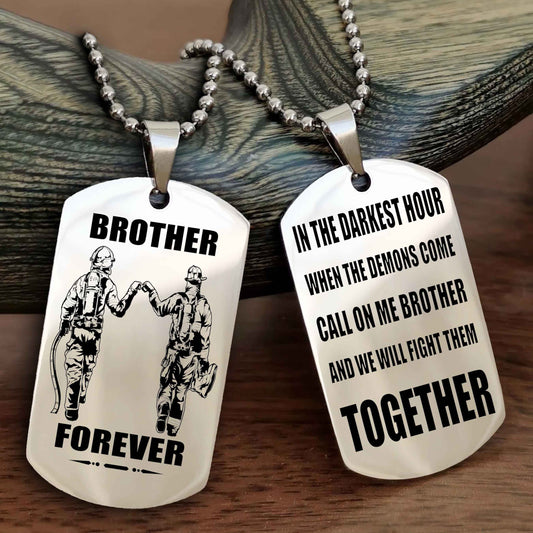 Soldier-Air force Personalized Double Sided Dog Tag For My Brother - Call On Me Brother And We Will Fight Them Together Gift For Your Friend