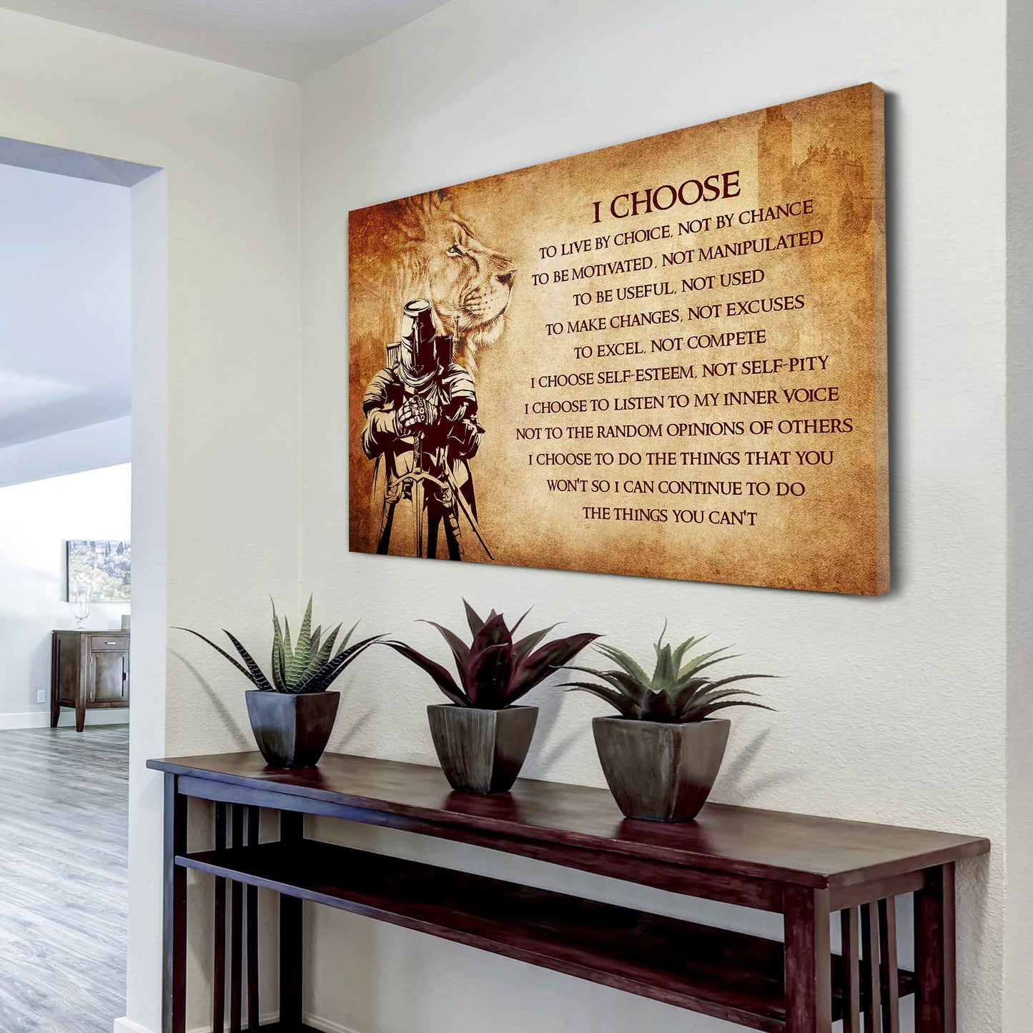 Knight Templar Poster Canvas I Choose To Live By Choice Best Gift With Motivation Quotes