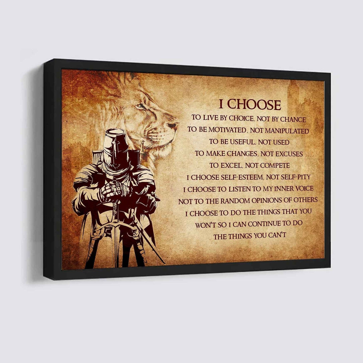 Soldier Poster Canvas I Choose To Live By Choice Best Gift With Motivation Quotes