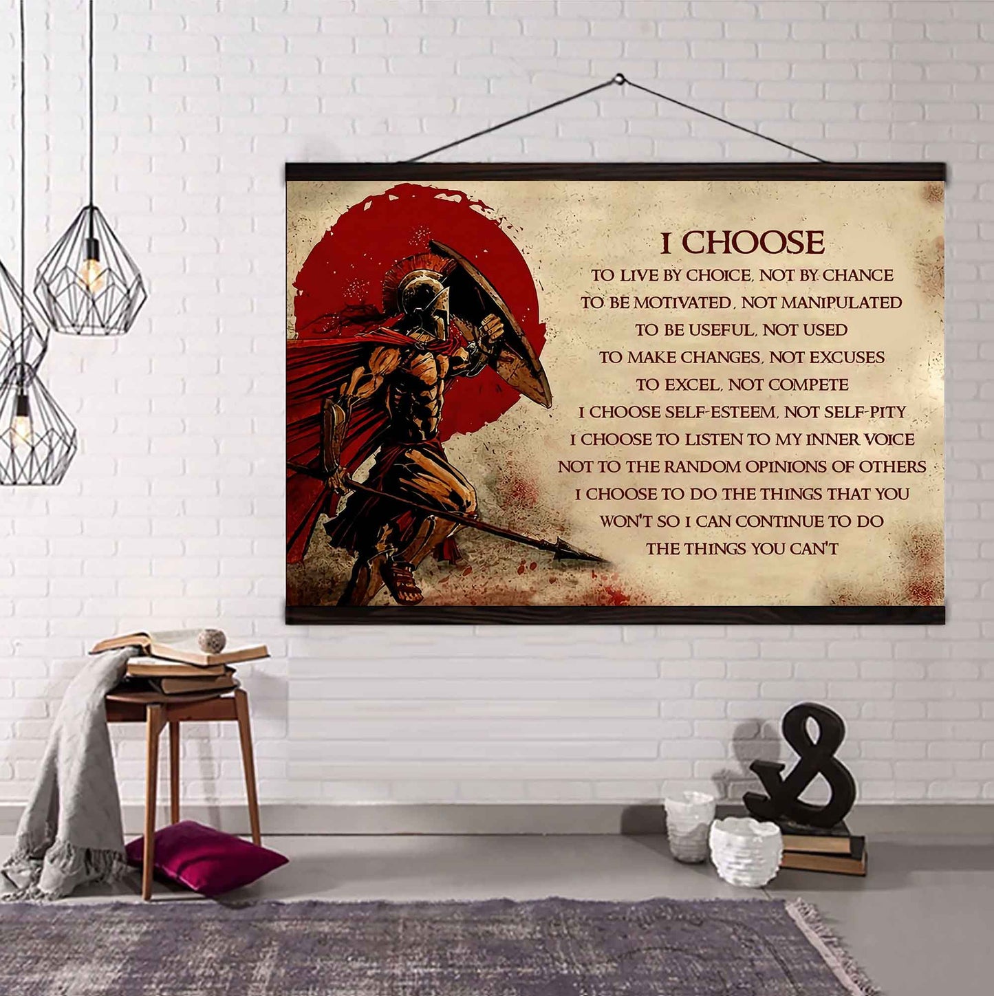 Knight Templar Poster Canvas I Choose To Live By Choice Best Gift With Motivation Quotes