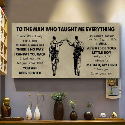 Family Poster Horizontal Canvas To My Dad I Know It's Not Easy To Raise A Child I Will Always Be Your Little Boy Gift From Son To Dad