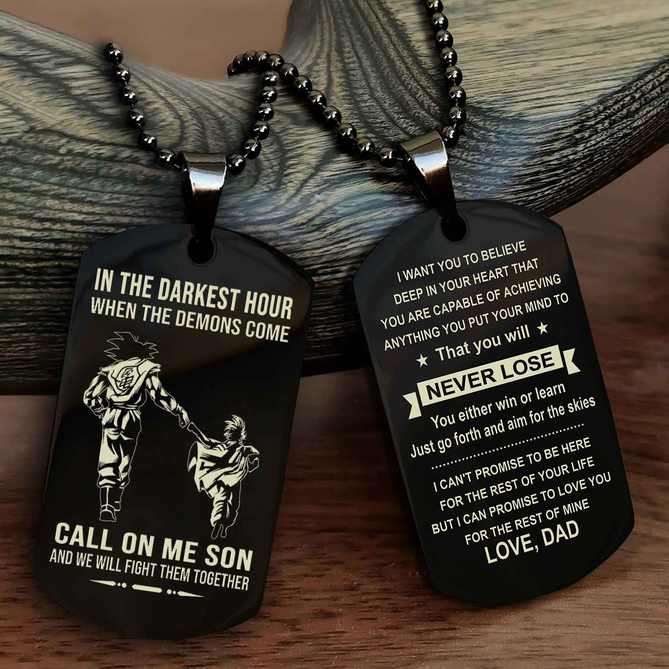 DRB Double Sided Dog Tag Call On Me Son - Gift For Son From Dad You Will Never Lose You Either Win Or Learn