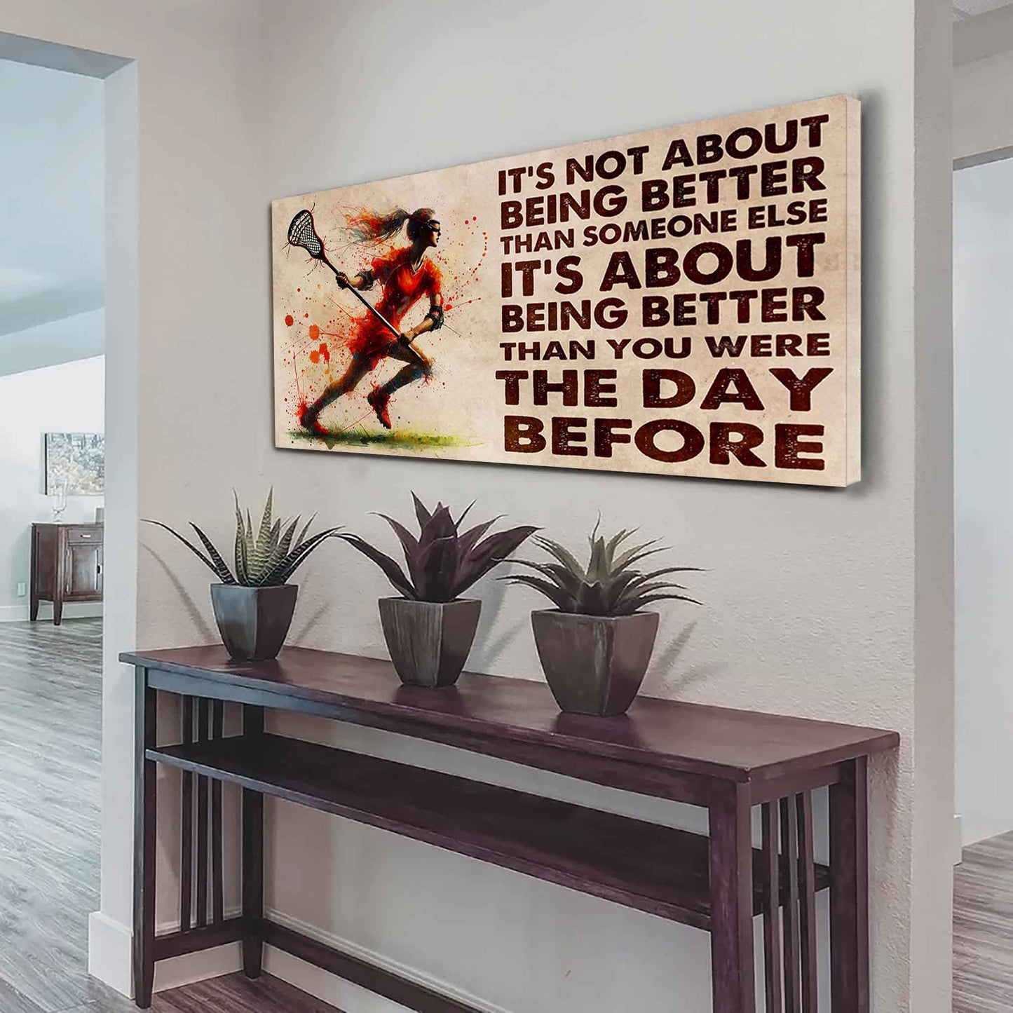 Water Color Woman SWIMMING Poster Canvas It Is Not About Being Better Than Someone Else Gift For Your Loving Woman