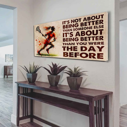 Water Color Woman SWIMMING Poster Canvas It Is Not About Being Better Than Someone Else Gift For Your Loving Woman