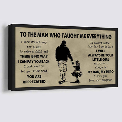 Sport-Family To The Man Who Taught Me Everything - You Will Always Be My Hero Poster Canvas Gift For Father - Photo Upload