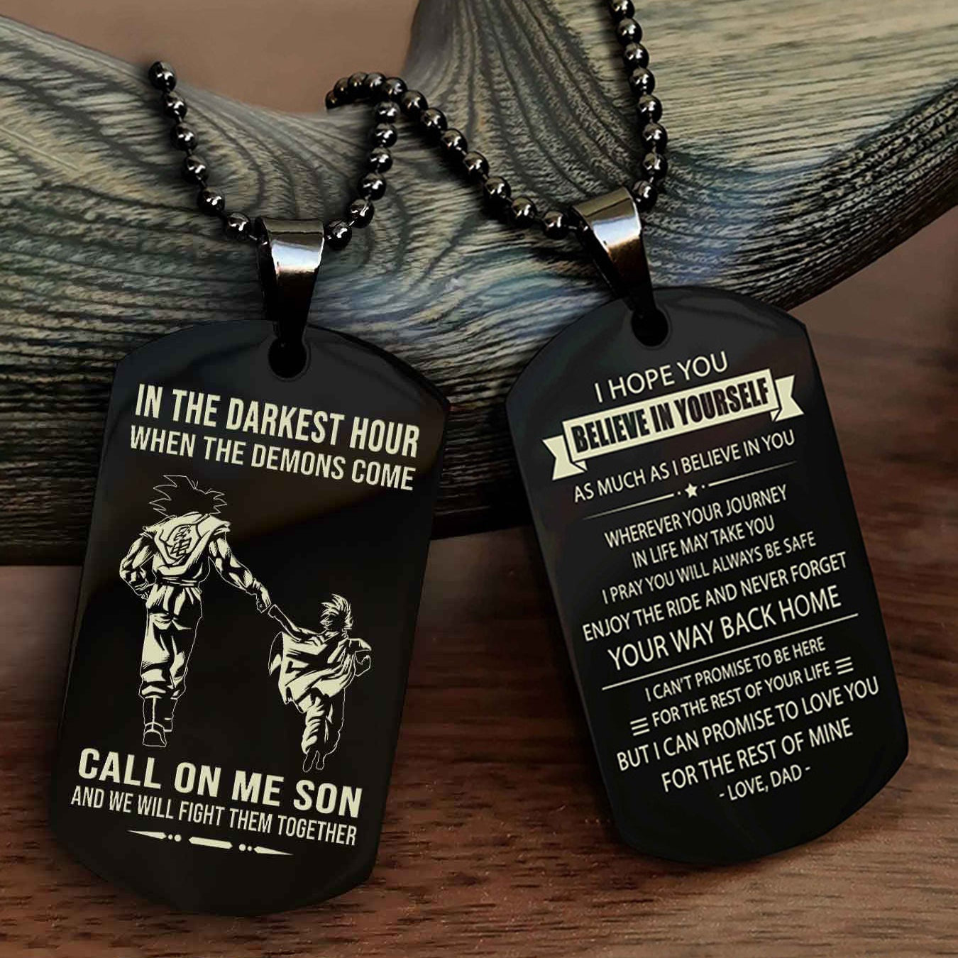 DRB Double Sided Dog Tag Call On Me Son - Gift For Son From Dad Never Forget Your Way Back Home